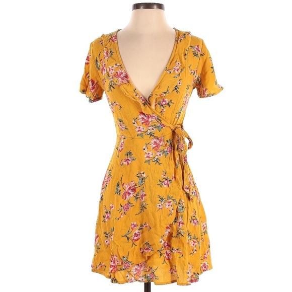 Blue Rain Yellow Floral Dress l SIZE XS - Picture 3 of 7